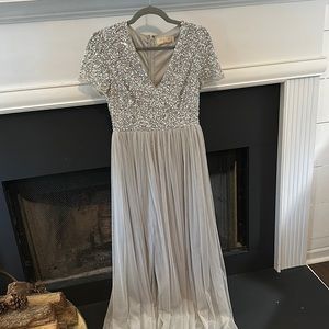 Maya petite sequin bridesmaid dress